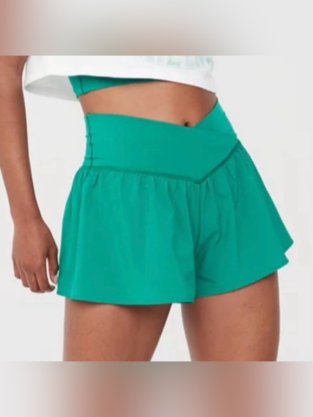 Aerie Teal High-Waisted Shorts